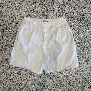 Vintage Chaps Ralph Lauren Chino Shorts Mens 34 Pleated Front White Canvas 00's